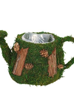 草编水壶森系手工制作复古风摆件