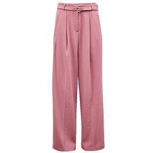 Vero Moda奥莱休闲裤女秋冬新款腰带爱心钻饰压褶阔腿裤裤子流行