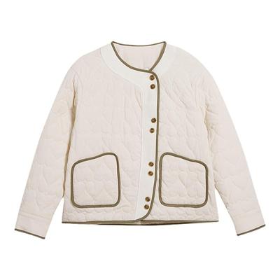 unbleu短款棉服女法式黑色夹棉