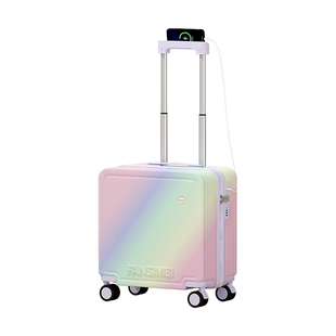 2025新款登机行李箱18寸20寸女孩小型轻便拉杆旅行儿童可坐渐变色