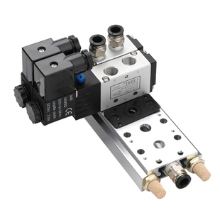 气动4V210-08电磁阀组汇流板排底板阀岛4V110-06气缸开关控制阀组
