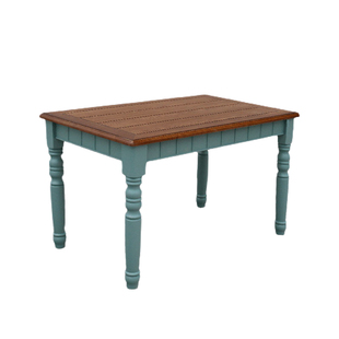 秋林木语912款美式复古实木餐桌家用小户型地中海风格餐桌椅组合