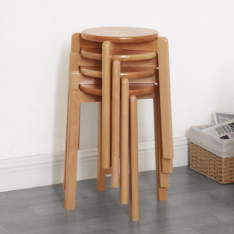 实木凳子家用方凳客厅餐桌圆凳可叠放榉木小板凳简约木头凳子矮凳