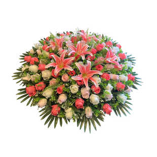 酒店圆桌中间摆花仿真花装饰花饭店餐桌转盘桌面摆件假花花艺