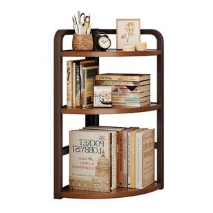 桌面转角置物架桌上三角书架办公桌工位小型拐角扇形书桌收纳架子