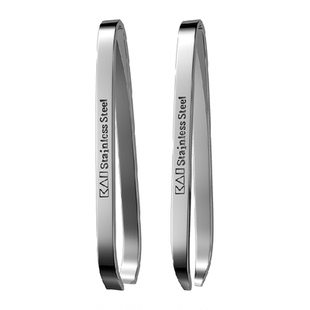 包邮kai/贝印进口不锈钢眉夹眉拔眉毛夹宽口窄口镊子拔毛钳2支装