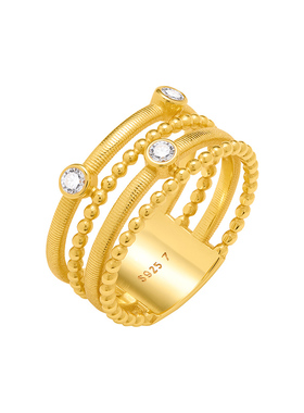 MITHAOL多层叠带复古戒指女小众设计高级感气质百搭中古指环女款