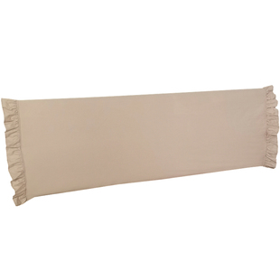 全棉加厚浅卡其色床头罩布艺夹棉实木防撞海绵床头套保护套绑系带