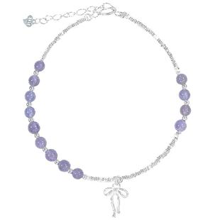 坦桑石碎银几两纯银手链女转运珠s925银轻奢饰品小众设计送闺蜜