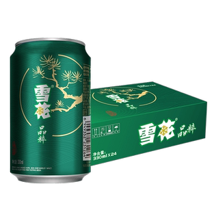雪花啤酒晶粹8度330ML*24听新鲜拉格啤酒整箱【清爽口感】