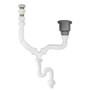 潜水艇阳台洗衣池下水管全套排水管洗衣柜双面盆下水器防臭家用