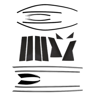 适用于17-25款马自达CX5亮黑车窗饰条黑骑士改装中柱亮条装饰亮片