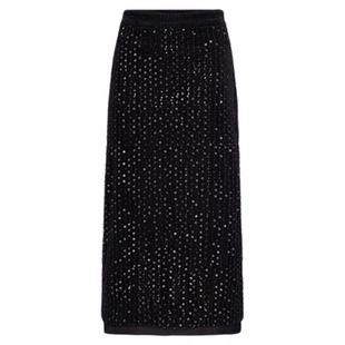 H·GENTEEL荷高2025新款秋装女时尚bling bling氛围感亮片H型半裙