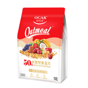 欧扎克50%水果坚果麦片750g代餐营养早餐干吃即食燕麦片麦片零食