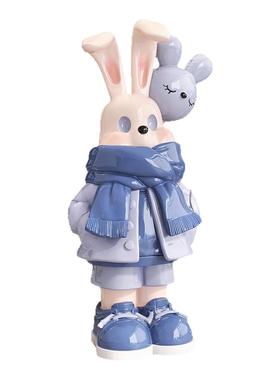 潮玩围巾兔子大型落地摆件