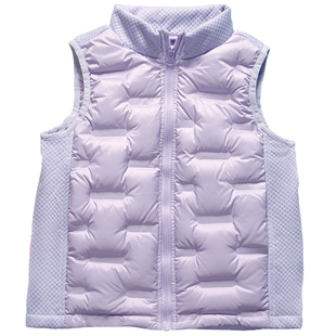 雅鹿洋气针织拼接轻薄儿童羽绒马甲男童女童宝宝外穿秋冬背心内胆