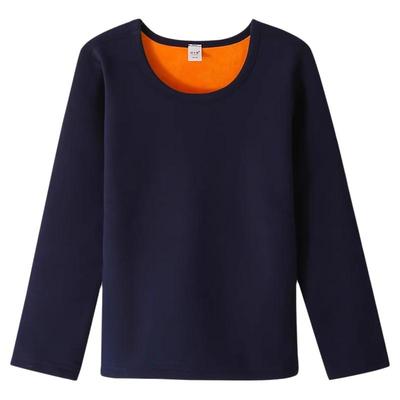 男童加绒加厚保暖上衣儿童秋冬内穿打底衫中大童秋衣男孩冬季内衣