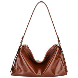 红谷包包2026新款油蜡真皮单肩腋下包通勤高级感斜挎枕头包女士包