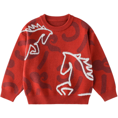 【新年】棉花堂儿童红毛衣拜年服