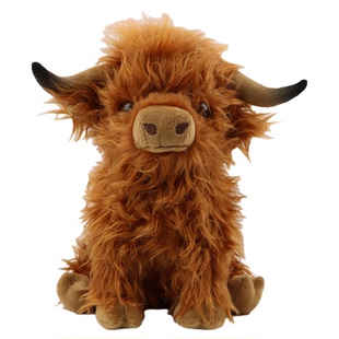跨境爆款网红Highland Cow苏格兰地牛毛绒玩具仿真长毛牦牛公仔
