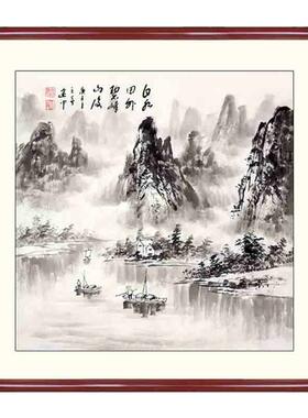 纯手绘斗方小尺寸客厅玄关挂画