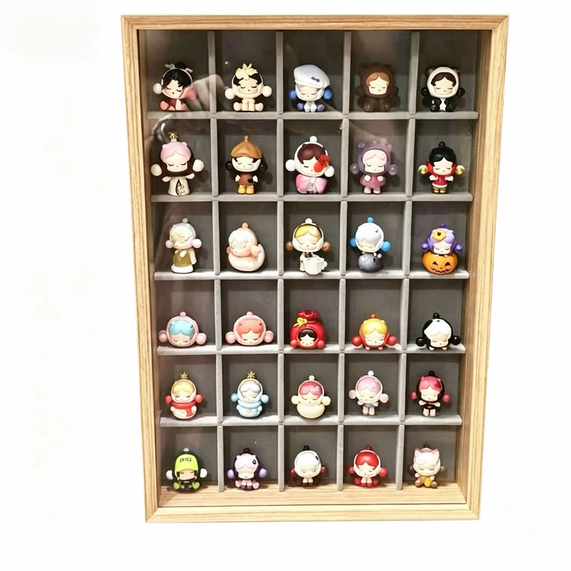 木质手办盲盒分格防尘展示盒