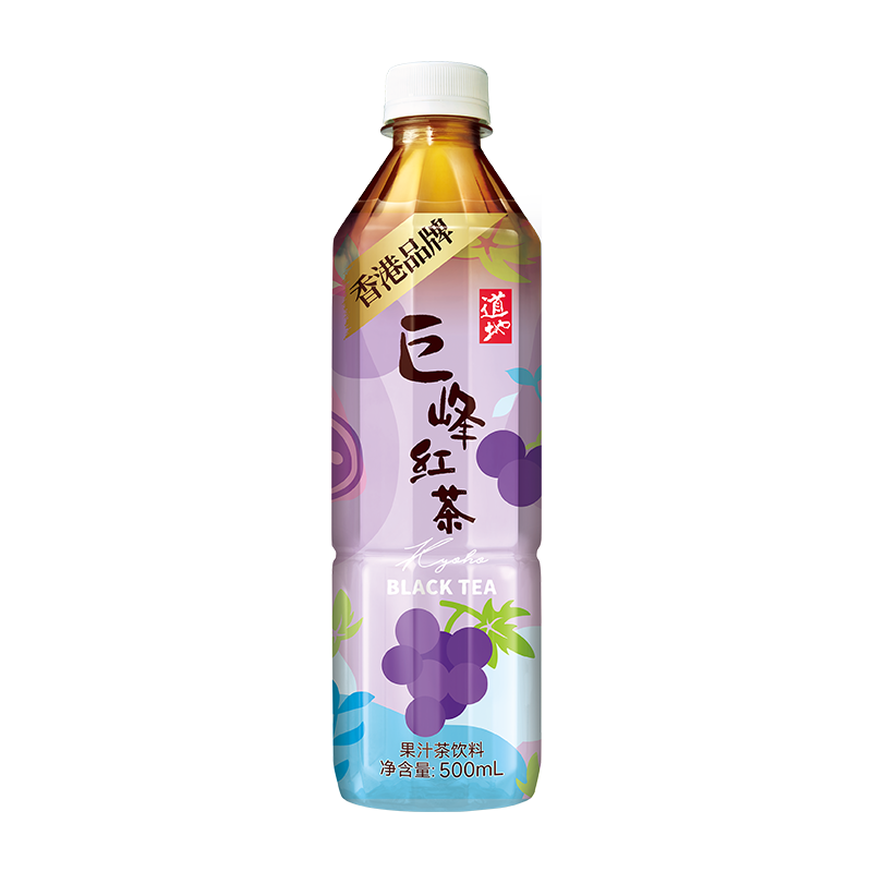 香港道地果味茶系列巨峰葡萄味茶飲料果味低糖茶飲料500ml*15瓶