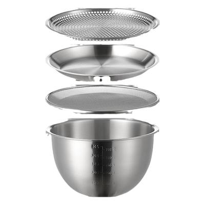 米木304不锈钢水果菜盘家用商用