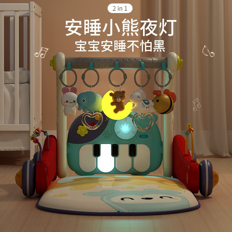 婴幼儿脚踏钢琴多功能健身架踩宝宝二合一学步车手推车玩具脚音乐