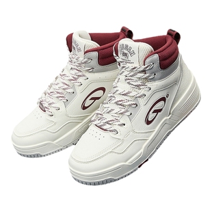 启承4.0|乔丹新品高帮潮流滑红色板鞋女款运动板鞋防滑增高女鞋子