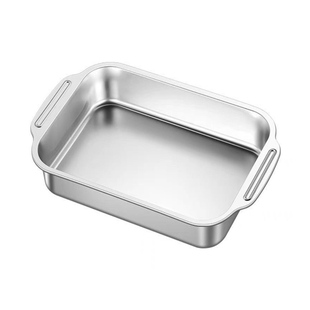 不锈钢烤鱼盘家用长方形烤鱼托盘加深烧烤盘烤鱼炉不粘盘通用烤盘