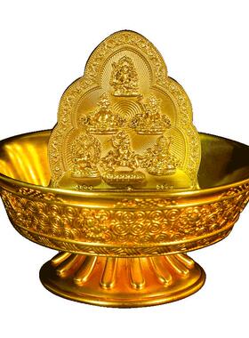 家用桌面铜鎏金水财神铜铸摆件