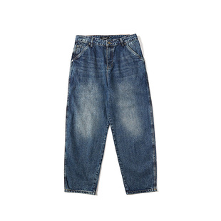 Nobodyknows 日系基础简约水洗做旧宽松锥形裤男女款牛仔裤长裤
