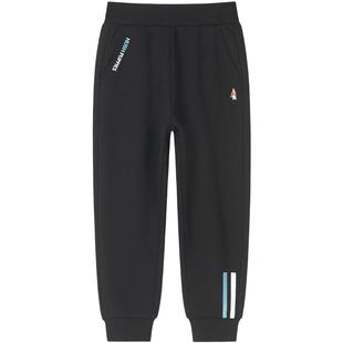 暇步士童装儿童加绒裤子男童一体绒冬季新款大童外穿厚运动裤