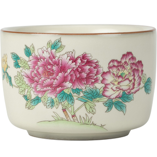 汝窑复古茶杯主人杯客杯功夫茶杯品茗杯子茶具家用十二月花神杯