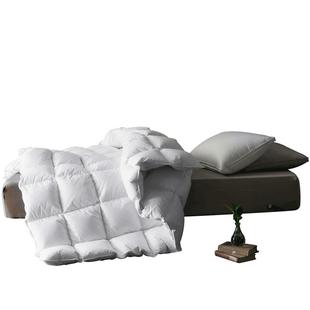 鸿润家纺全棉磨毛95%白鹅绒被子冬季春秋轻盈保暖单双人羽绒被芯