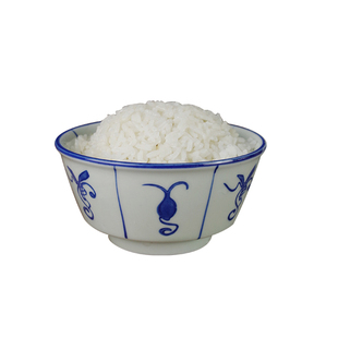 新款明式仿古青花瓷葵斗碗高脚防烫家用礼品碗套装盘子套装碗