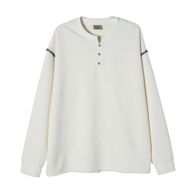 ALLIN 莱赛尔亨利领重磅卫衣男春秋落肩长袖宽松大码情侣休闲外套