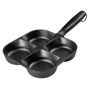 九铸加深四孔锅铸铁锅蛋饺神器煎蛋不粘锅无涂层鸡蛋汉堡煎锅家用