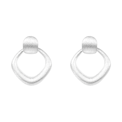 LNIEER999纯银拉丝女耳钉轻奢