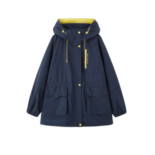 派克服女冬季新款加厚加绒2025韩版时尚宽松洋气连帽减龄棉服外套