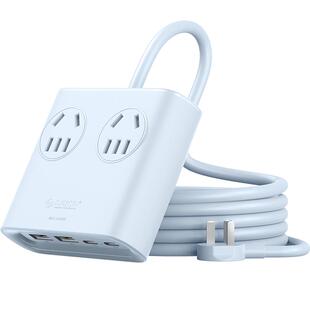 奥睿科小方砖插排桌面智能插座插排多插位带USB快充插线板充电站