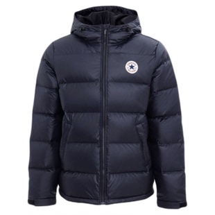 匡威冬新品男黑色经典中长厚款连帽防风保暖休闲羽绒服MCJ213-023