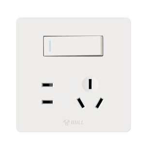 公牛开关插座官方正品五孔插座带开关g12米绒白肤感墙壁暗装面板