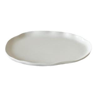 穆尼 奶油色甜品盘不规则波浪边浪漫下午茶点心盘质感简约早餐盘