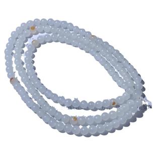 籽料和田玉精品羊脂白玉珠4mm小米珠圆珠项链138颗佛珠手链