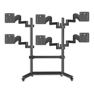 显示器多屏落地拼接移动支架4/6/9/12屏diy组合无缝电脑屏幕推车