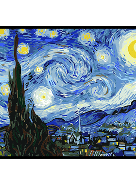 梵高星月夜diy数字油彩画装饰画
