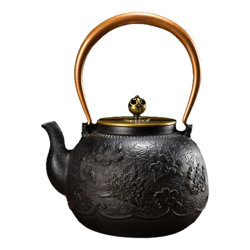 典工堂复古生铁铸铁壶春色满园铁壶家用茶具烧水壶户外围炉煮茶壶
