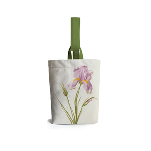 国潮艺术鸢尾花手提水桶帆布包外出杂物手拎袋文创小众收纳小布袋